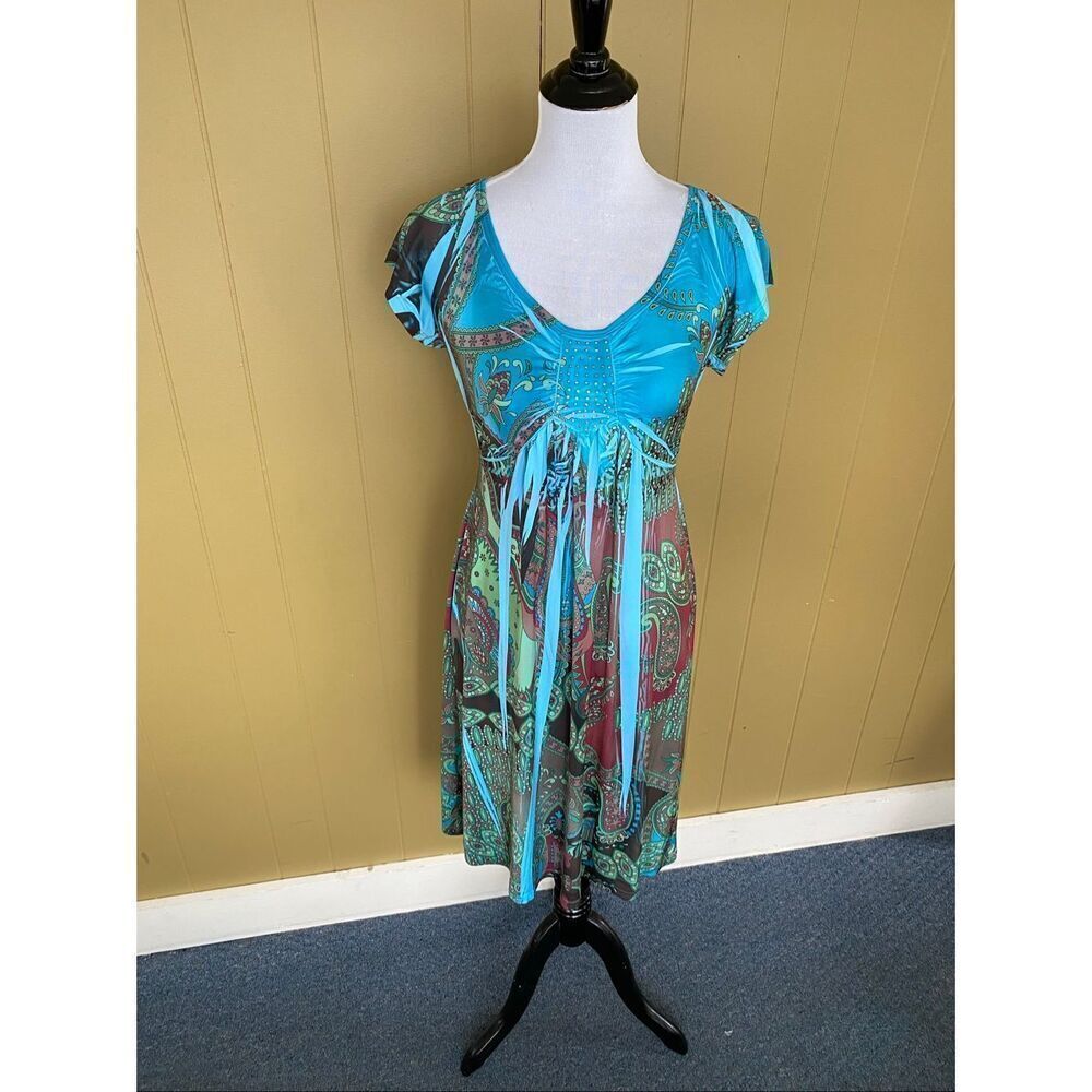 Apt 9 women S scoopneck short sleeve knee length dress multicolor